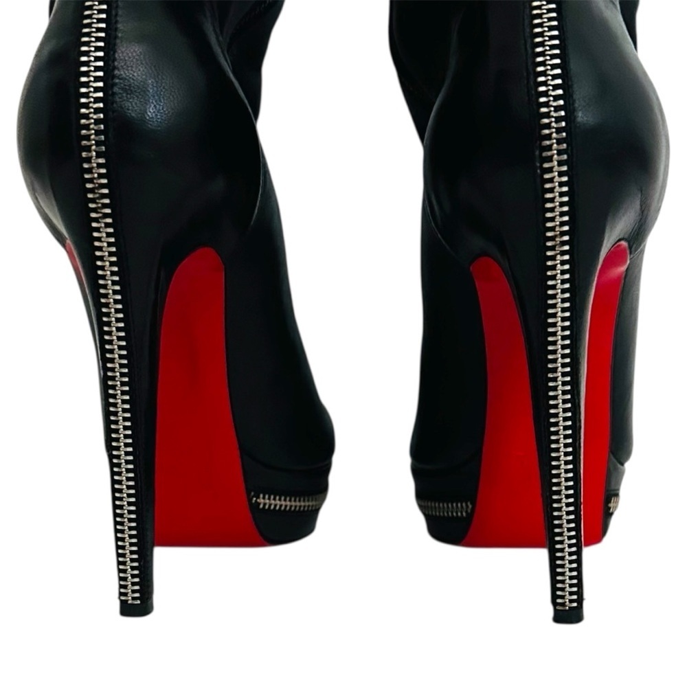 Christian Louboutin Unique 140 OTK Black Leather Boots EU 37 Nappa Leather - Picture 10 of 16